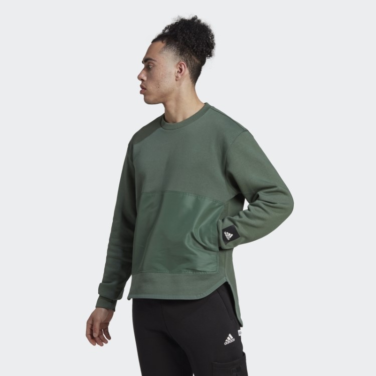 Moletom Em Malha De Lã Adidas Verde óxido