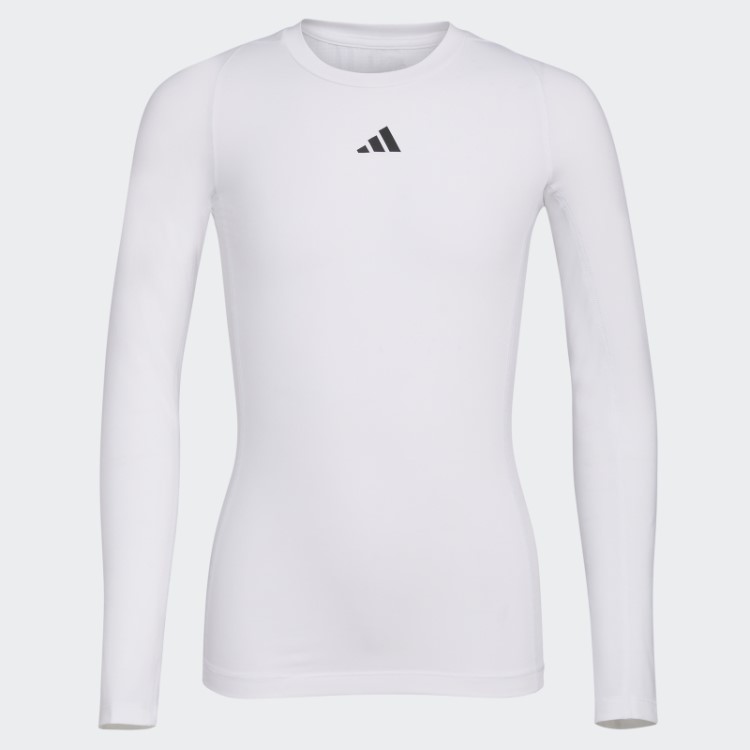 Adidas Top Branco Techfit Manga Longa