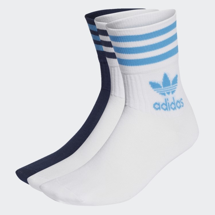 Meias De Corte Médio Adidas 3 Pares Noite índigo