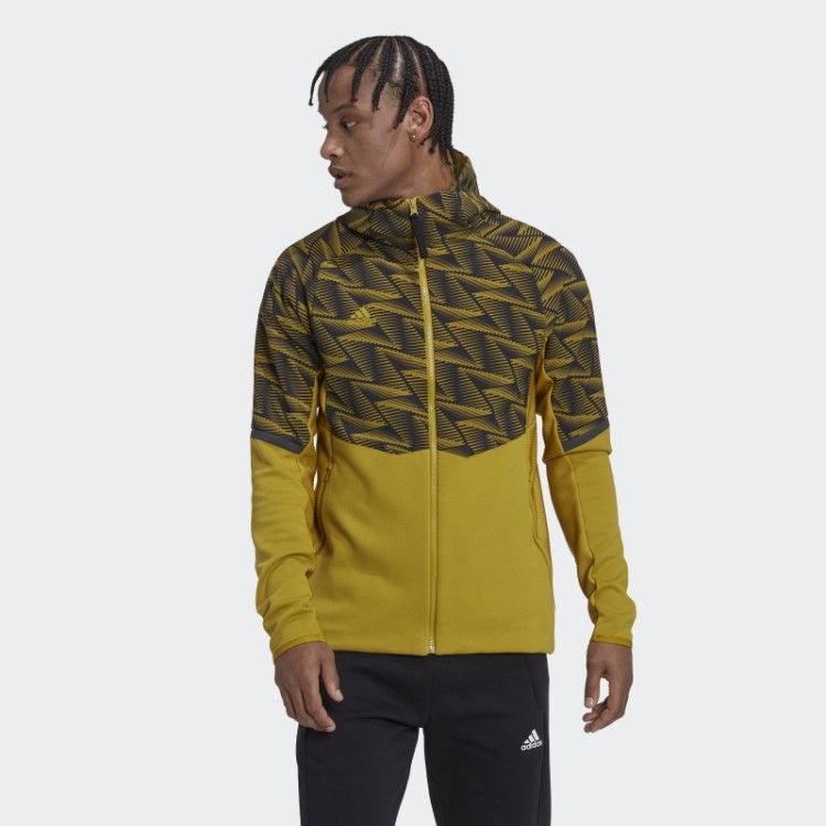 Moletom Com Capuz E Zíper Completo Adidas Olive Projetado Para Gameday