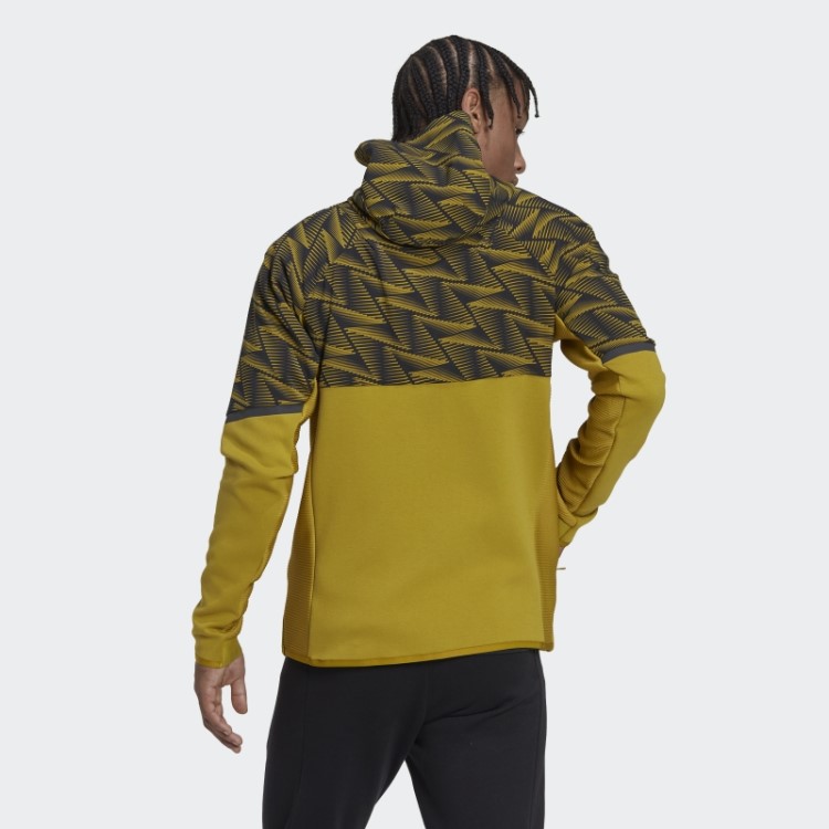 Moletom Com Capuz E Zíper Completo Adidas Olive Projetado Para Gameday