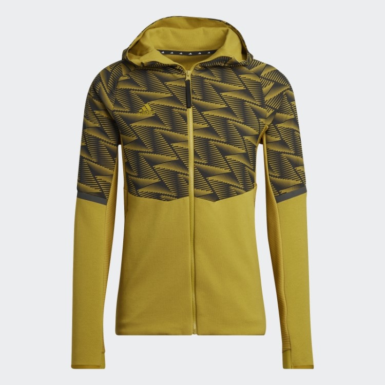 Moletom Com Capuz E Zíper Completo Adidas Olive Projetado Para Gameday