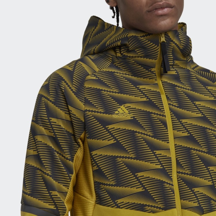 Moletom Com Capuz E Zíper Completo Adidas Olive Projetado Para Gameday