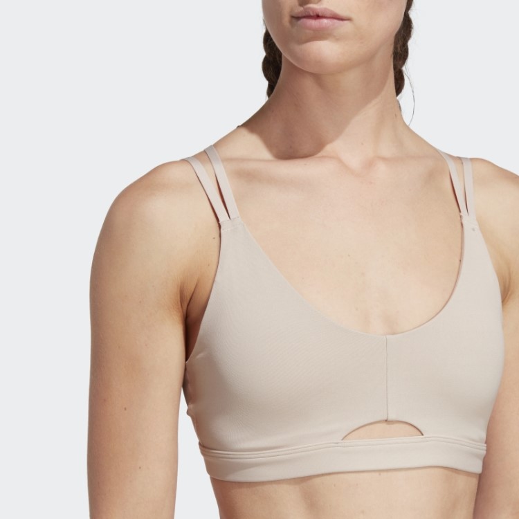 Sutiã Adidas Yoga Studio Luxe Light-support Taupe