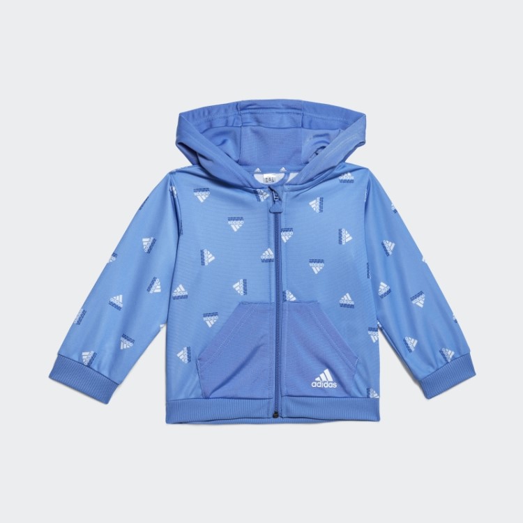 Agasalho Azul Met Brandlove Poliéster Brilhante Adidas