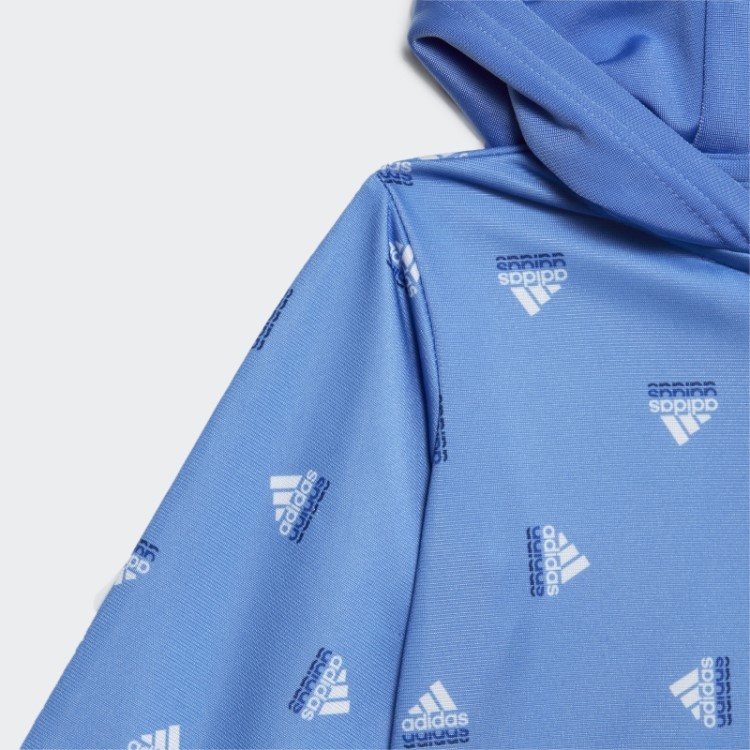 Agasalho Azul Met Brandlove Poliéster Brilhante Adidas