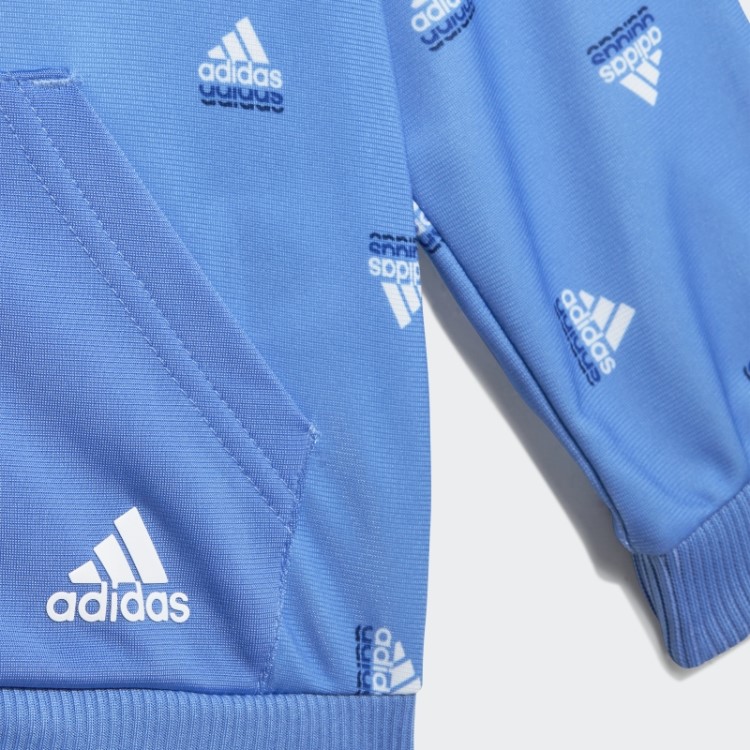 Agasalho Azul Met Brandlove Poliéster Brilhante Adidas