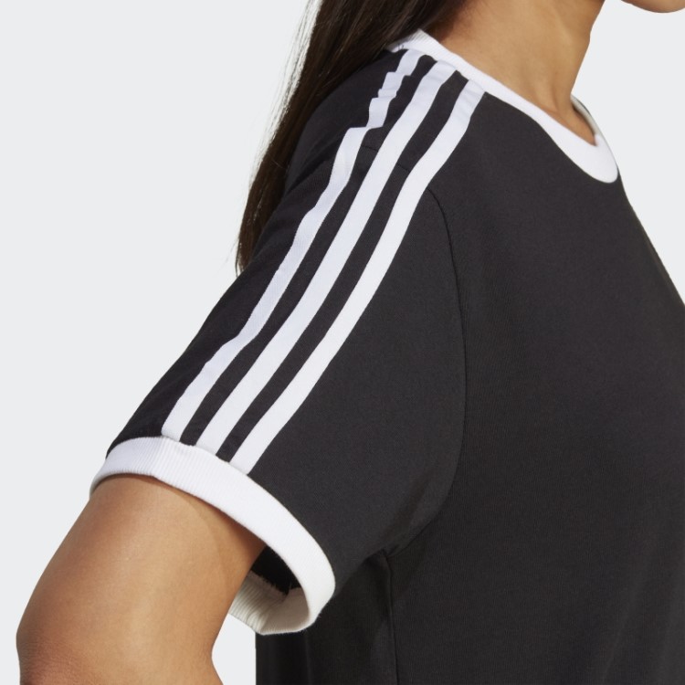 Camiseta Preta Com As Três Listras Adicolor Classics Adidas