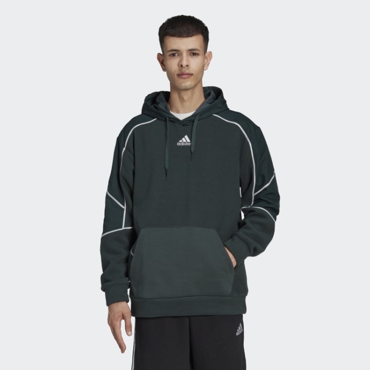 Os Essenciais Verdes Da Adidas Refletem No Moletom Polar Escuro