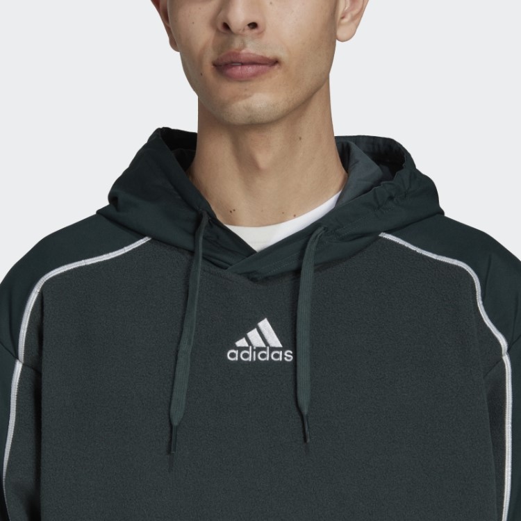 Os Essenciais Verdes Da Adidas Refletem No Moletom Polar Escuro