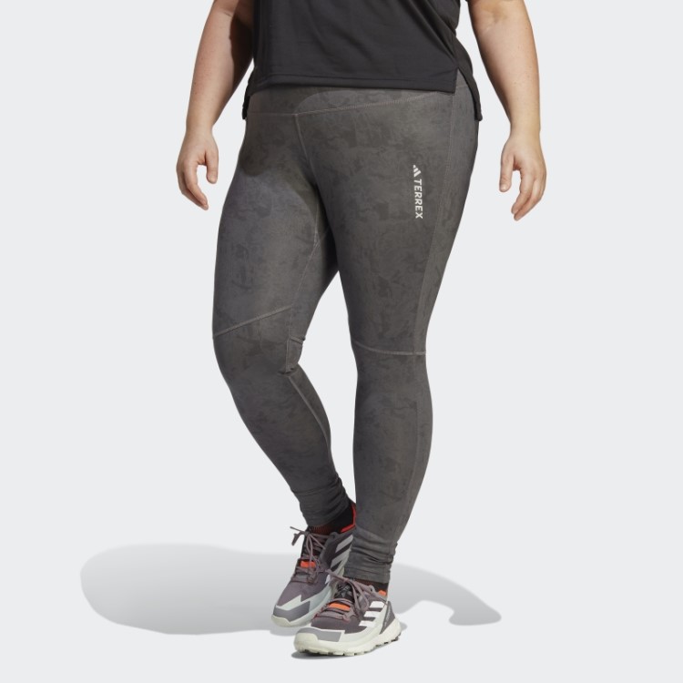 Legging Terrex Com Estampa Multi Allover (tamanho Grande) Cinza Adidas
