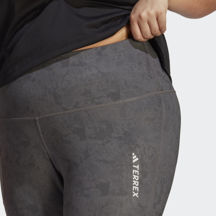 Legging Terrex Com Estampa Multi Allover (tamanho Grande) Cinza Adidas