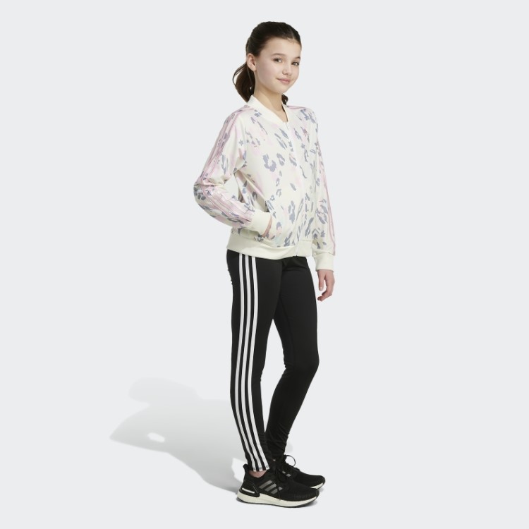Adidas Jaqueta Branca Com Estampa Allover Das Três Listras
