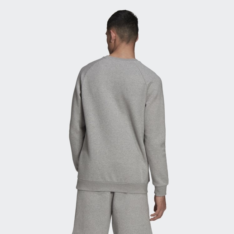 Moletom Cinza Médio Adicolor Essentials Trefoil Gola Redonda Adidas