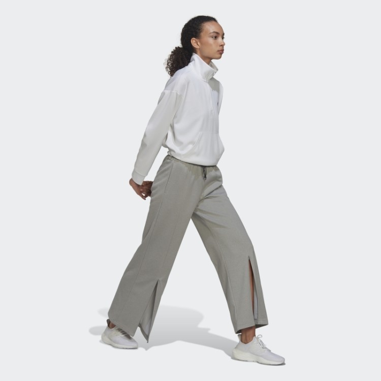Calça Cintura Alta Aeroready Cinza Médio Adidas
