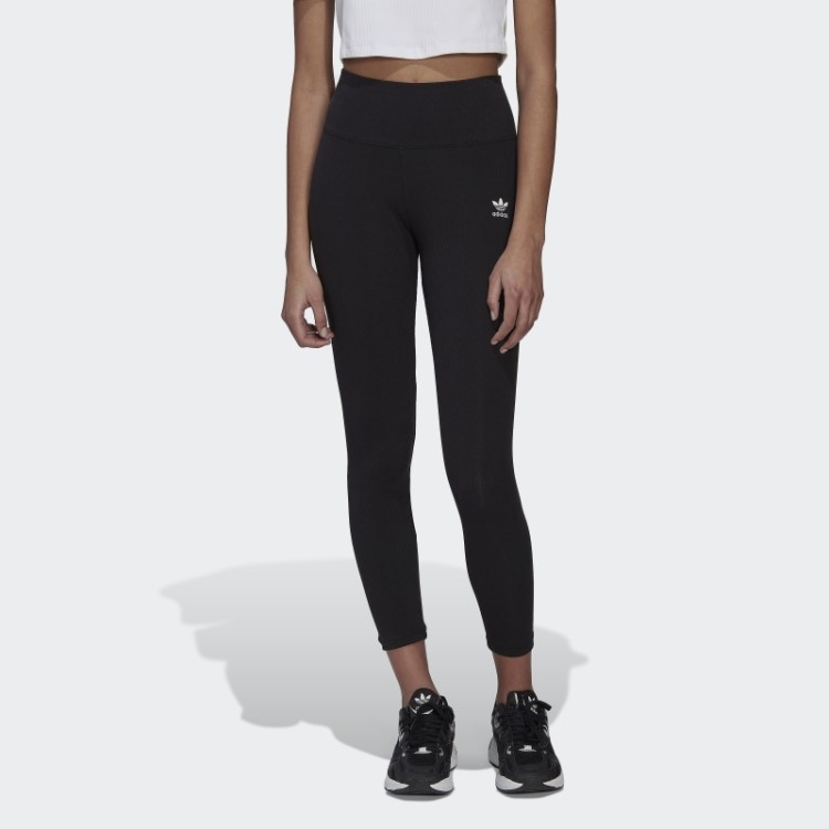 Adicolor Essentials+ Leggings Caneladas De Comprimento 7/8 Preto Adidas