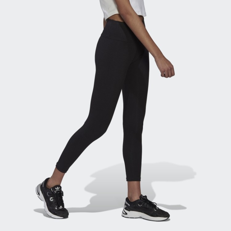 Adicolor Essentials+ Leggings Caneladas De Comprimento 7/8 Preto Adidas