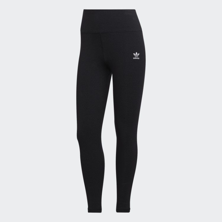 Adicolor Essentials+ Leggings Caneladas De Comprimento 7/8 Preto Adidas