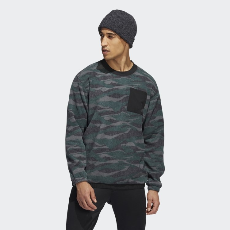 Moletom Da Tripulação Com Estampa De Textura Preto Adidas