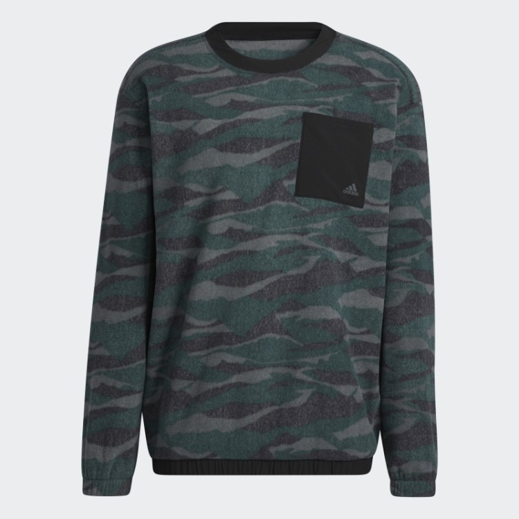 Moletom Da Tripulação Com Estampa De Textura Preto Adidas
