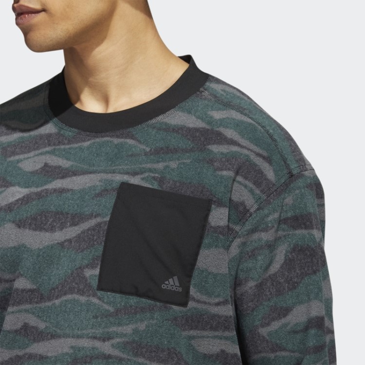 Moletom Da Tripulação Com Estampa De Textura Preto Adidas