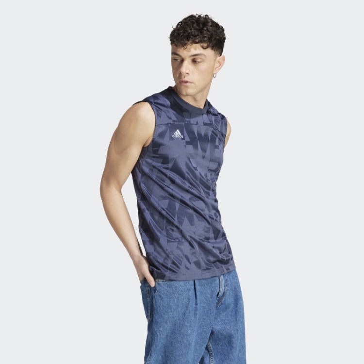 Camisa Sem Manga Adidas Navy Tiro