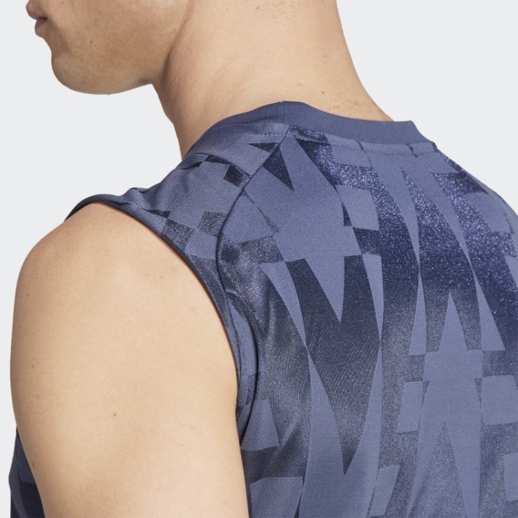 Camisa Sem Manga Adidas Navy Tiro
