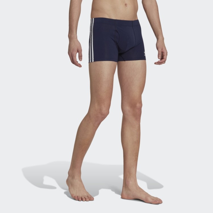 Cueca Baú Com As Três Listras Comfort Flex Cotton (3 Pares) Blue Bird Adidas