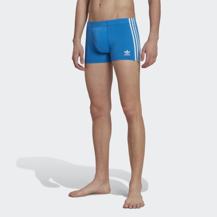 Cueca Baú Com As Três Listras Comfort Flex Cotton (3 Pares) Blue Bird Adidas