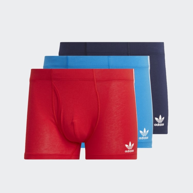Cueca Baú Com As Três Listras Comfort Flex Cotton (3 Pares) Blue Bird Adidas