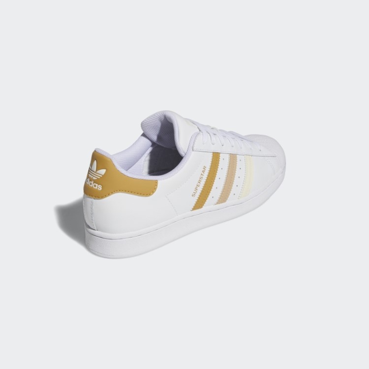 Tênis Adidas Superstar Bege Dourado