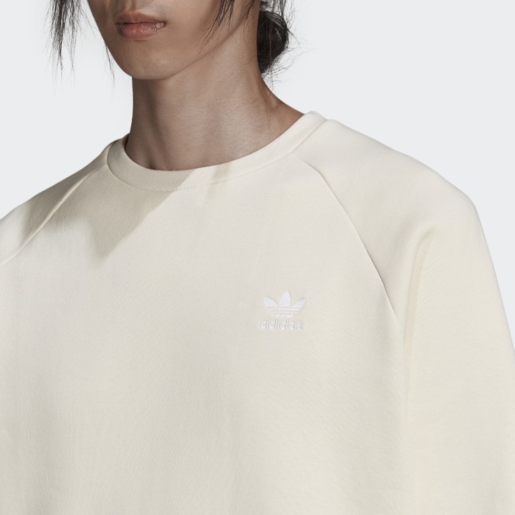 Adidas Moletom Branco Adicolor Essentials Trefoil Gola Redonda