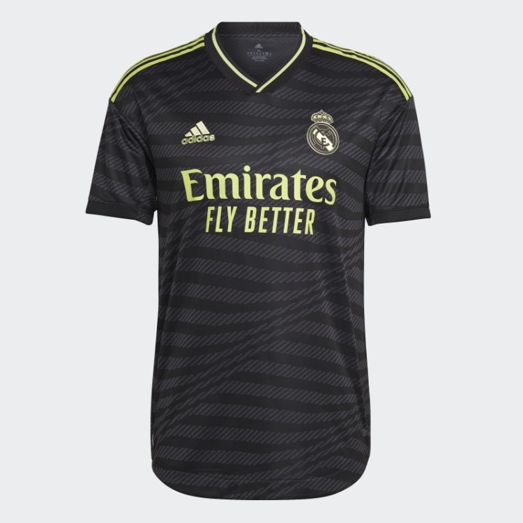 Real Madrid 22/23 Terceira Camisa Autêntica Adidas Preta