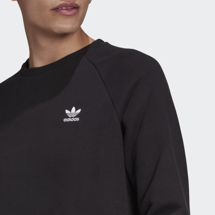 Moletom Gola Redonda Adidas Preto Adicolor Essentials Trefoil