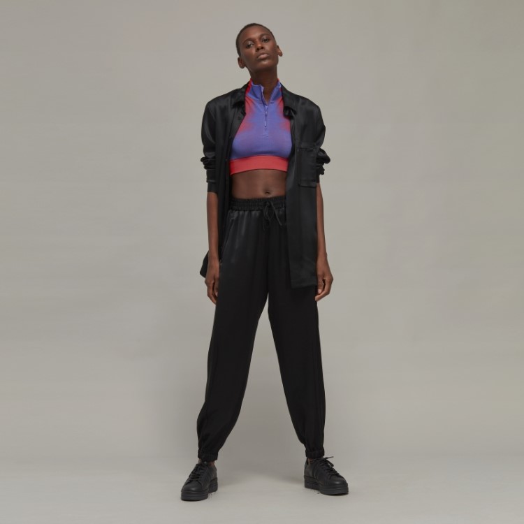 Elegante Calça De Treino Adidas Y-3 Tech Silk Com Punho