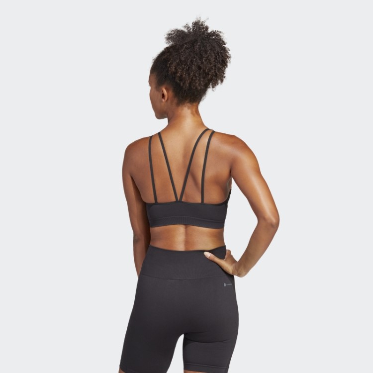 Sutiã Preto Aeroknit Com Suporte Leve Adidas
