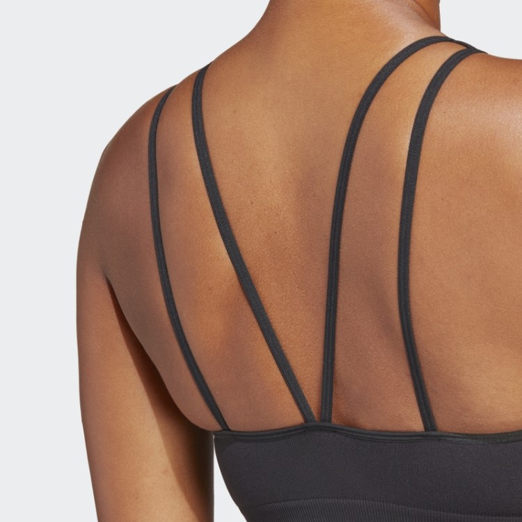 Sutiã Preto Aeroknit Com Suporte Leve Adidas
