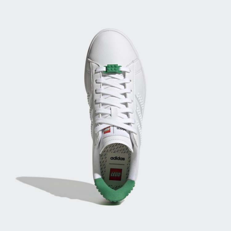 Sapatos Brancos Adidas Grand Court X Lego 2.0 Fashion