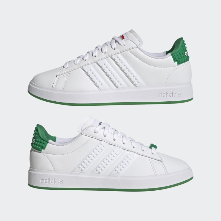 Sapatos Brancos Adidas Grand Court X Lego 2.0 Fashion