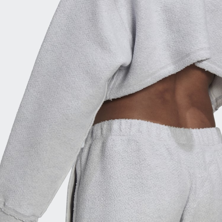 Moletom Com Capuz E Zíper Adidas Cinza Claro Urze
