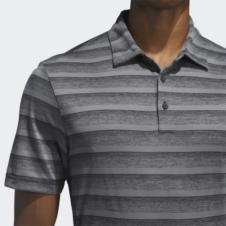 Adidas Camisa Pólo Listrada De Duas Cores Moda Cinza