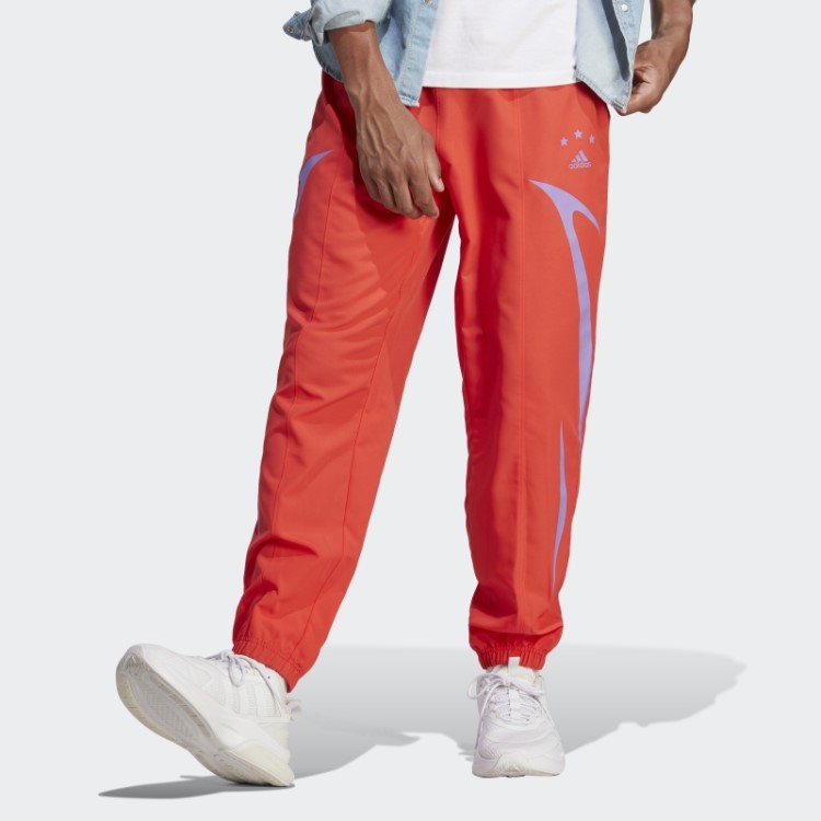 Calça Em Tecido Colorblock Vermelho Adidas