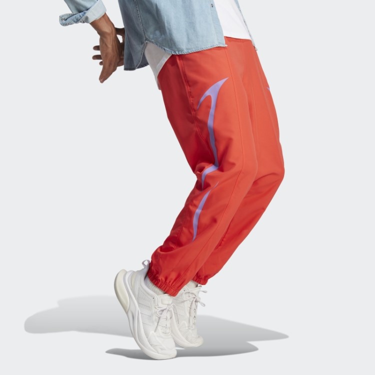 Calça Em Tecido Colorblock Vermelho Adidas