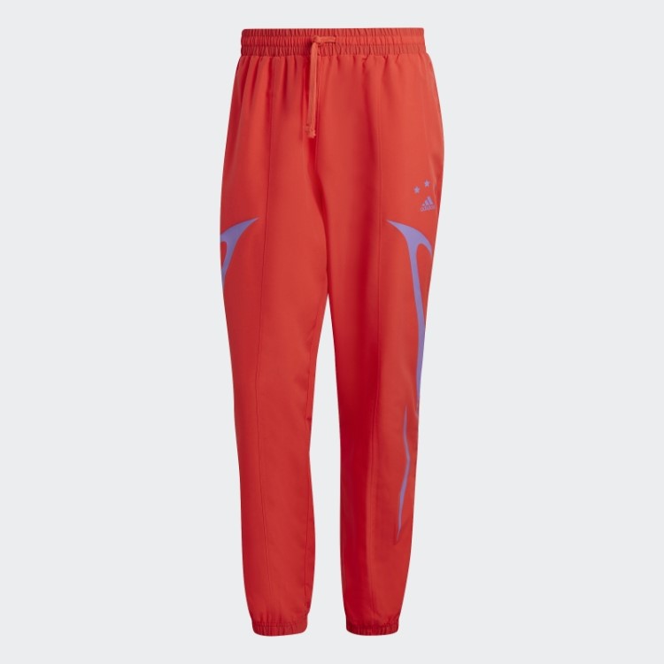 Calça Em Tecido Colorblock Vermelho Adidas