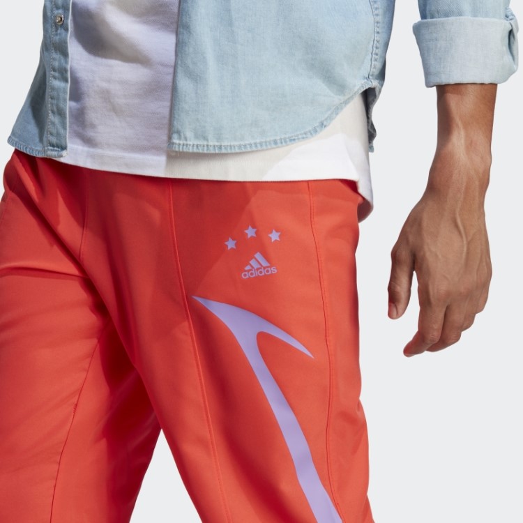 Calça Em Tecido Colorblock Vermelho Adidas
