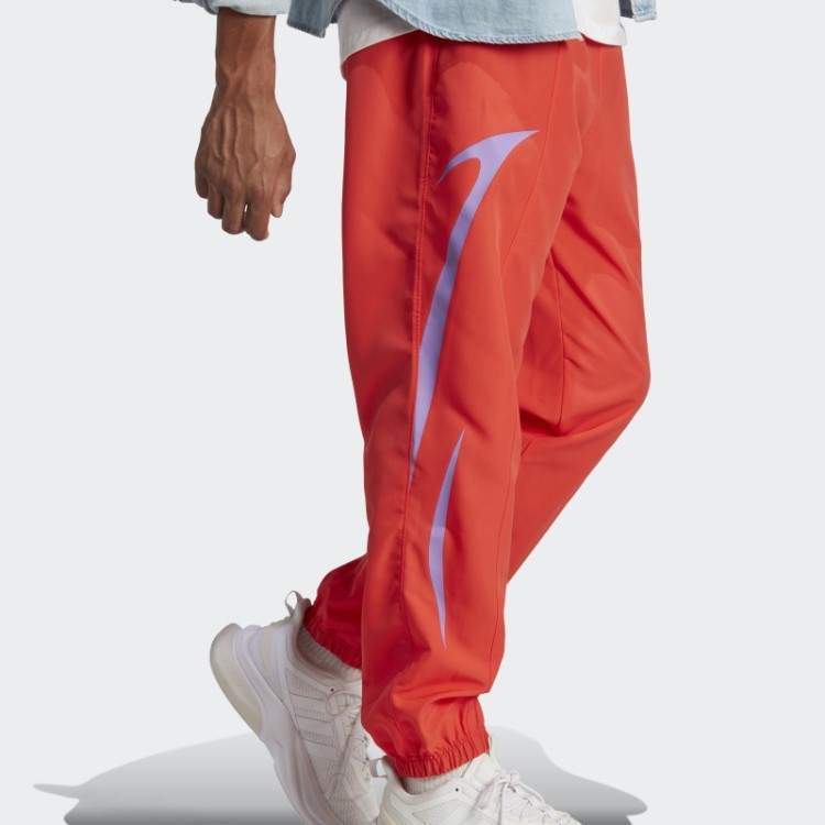 Calça Em Tecido Colorblock Vermelho Adidas