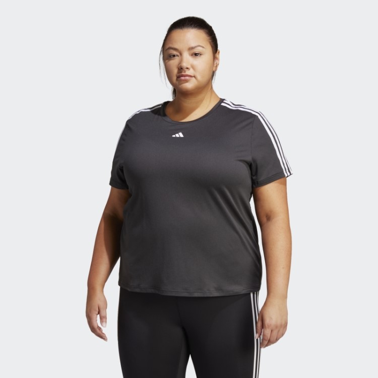 Camiseta Adidas Aeroready Train Essentials 3 Listras (tamanho Grande) Preta