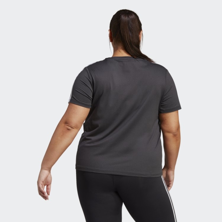 Camiseta Adidas Aeroready Train Essentials 3 Listras (tamanho Grande) Preta