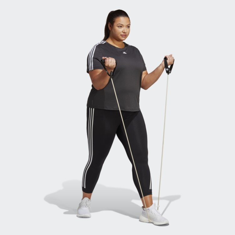 Camiseta Adidas Aeroready Train Essentials 3 Listras (tamanho Grande) Preta
