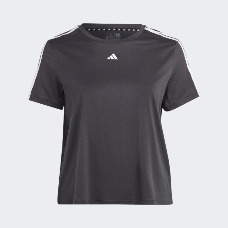Camiseta Adidas Aeroready Train Essentials 3 Listras (tamanho Grande) Preta